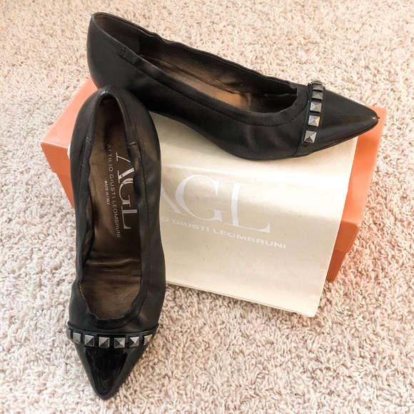 Agl Shoes - AGL Black Heels with Silver Studs